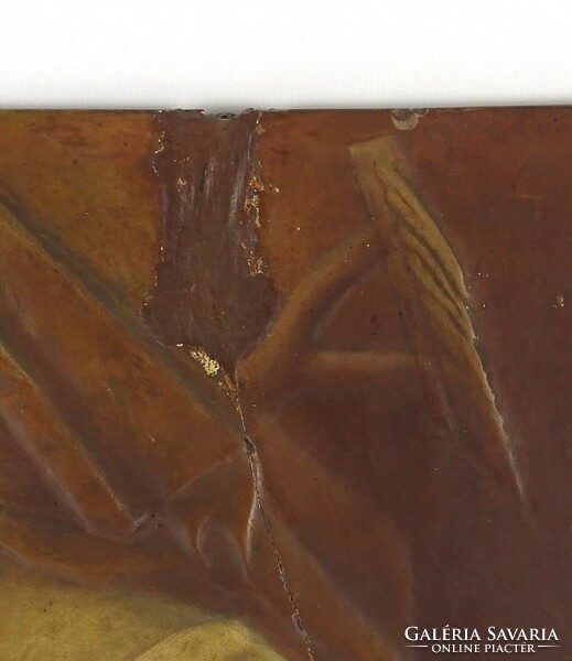 1K349 Antik nagyméretű gipsz relief pár 55 x 75 cm