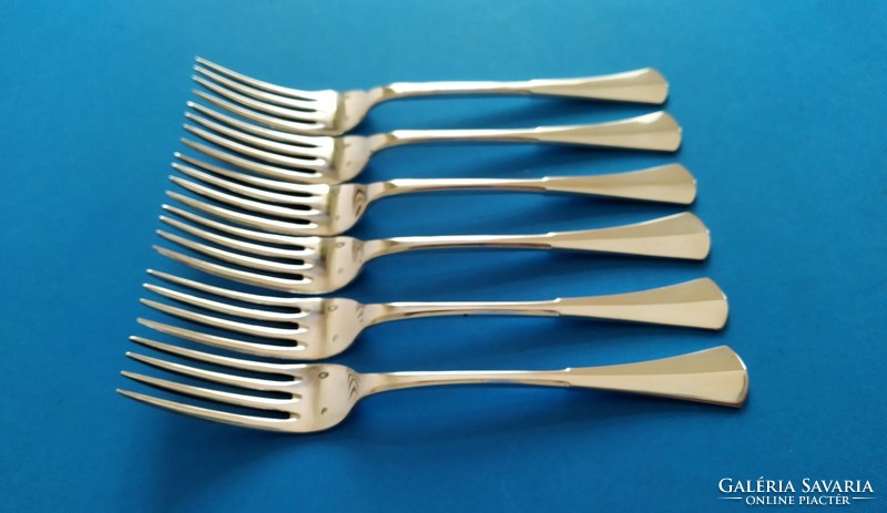 Silver 6 dessert forks in English style