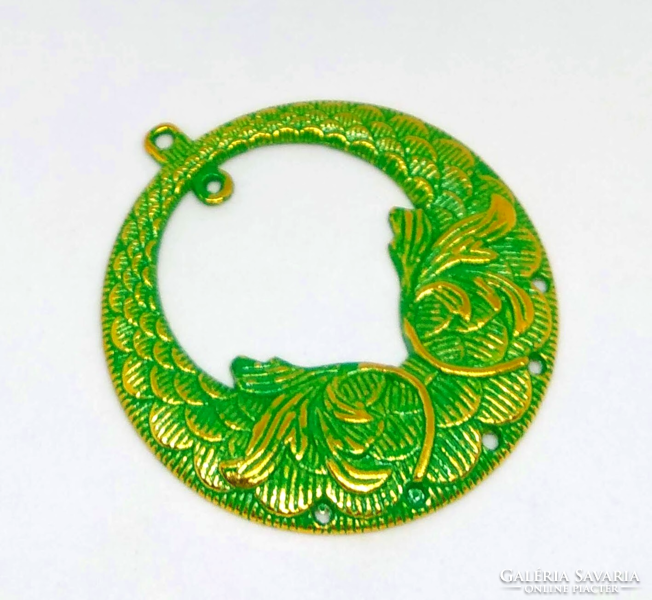 Tibetan painted bronze round flower pendant base