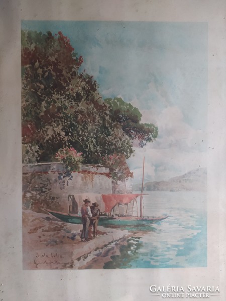 Isola bella signed painting in its original frame, flawless 52x40 cm