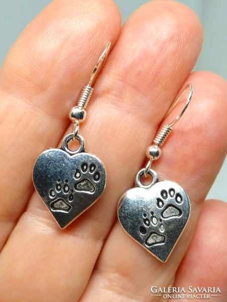 Silver-plated earrings with dog-kitten paws