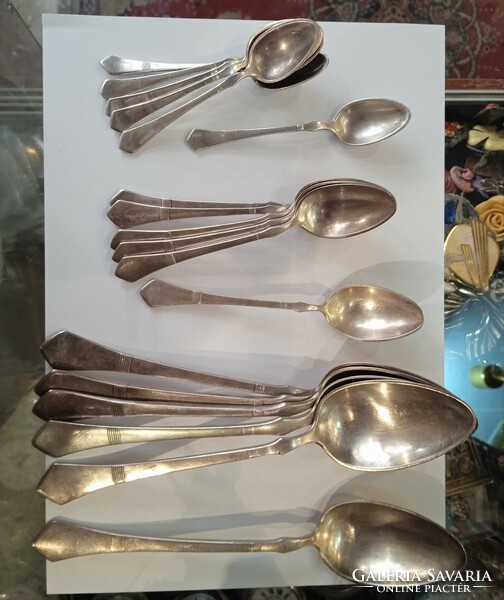 Bachmann Austrian alpaca, silver-plated 6-person cutlery set.