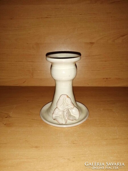 Retro glazed ceramic candle holder 9.5 cm high (4/k)