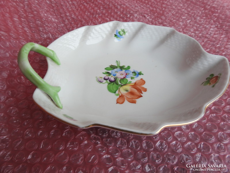 Herend leaf floral pattern offering bowl