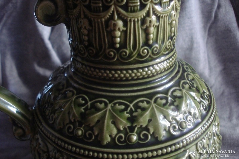 Decorative German salt-glazed hardware, stoneware, marked: Marzi Remy.