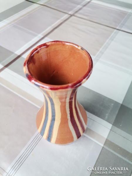 Colorful ceramic flowerpot, table flower vase, old flowerpot, unique home decoration, gift for women