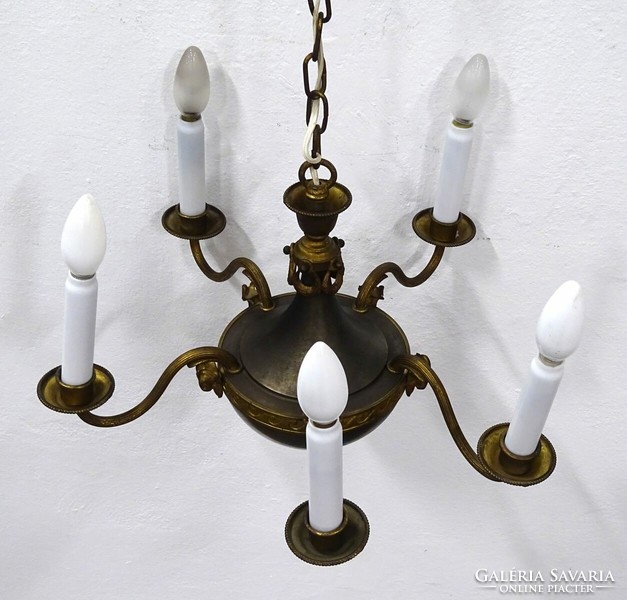 1K383 old five-armed empire chandelier with ram's head 112 x 48 cm