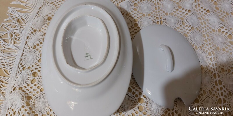Antique tuna white sauce bowl with porcelain lid