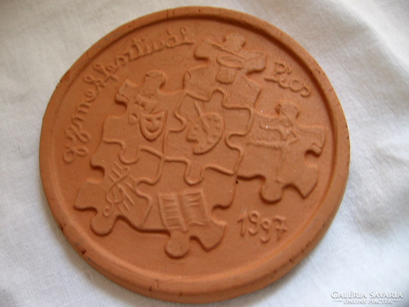 Children's festival Pécs 1997 plaque and balaton 99 turtle ceramic souvenirs