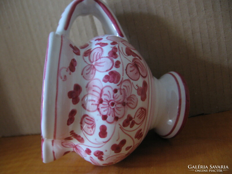 Pink floral shabby jug dipinto a mano italy bu 919