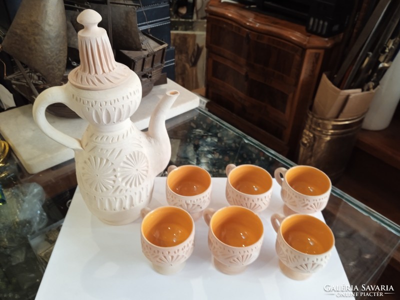 Ceramic coffee set, 6 persons, excellent for home decoration