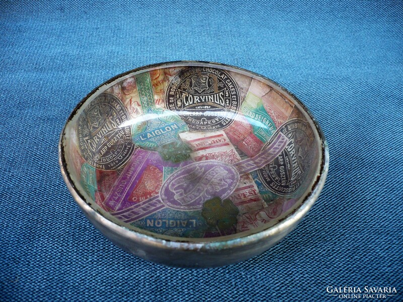 Old József Corvinus-Schlarp cigar ring pewter bowl