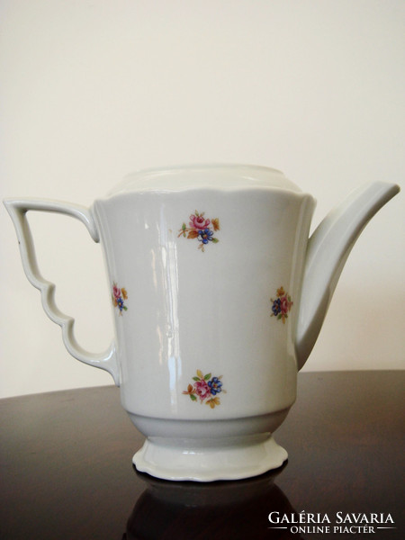 Régi Zsolnay porcelán teáskanna virágos teás kiöntő