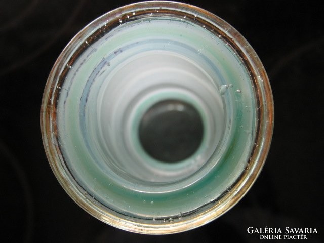 Zöld maratott üveg váza, gyertyatartó, palack, vizipipa tartály