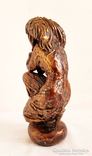 Sándor Kligl - thinking bronze statue 7.5Kg