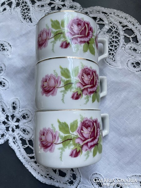 Zsolnay porcelán rózsás teás csésze