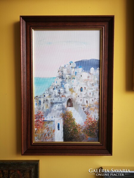 Görög falu festmény