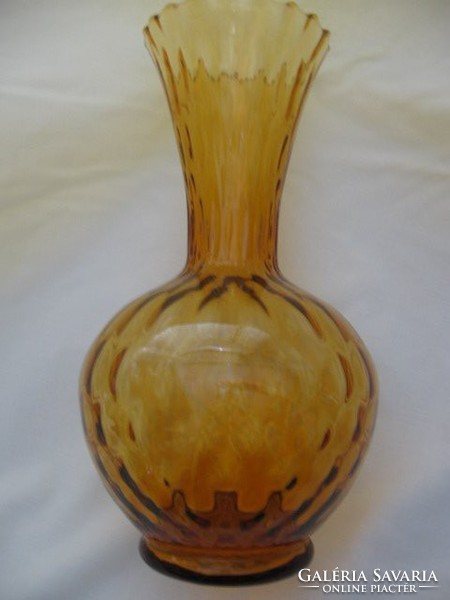 Art deco borostyán, hullámos, kézműves váza