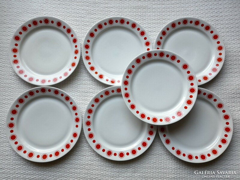 Alföldi Centrum Varia, napocskás lapos tányérok 7 db, 24,5 cm