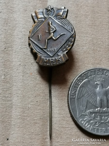 Rákosi - mhk (movement ready for work and fight) badge 1953 repeater