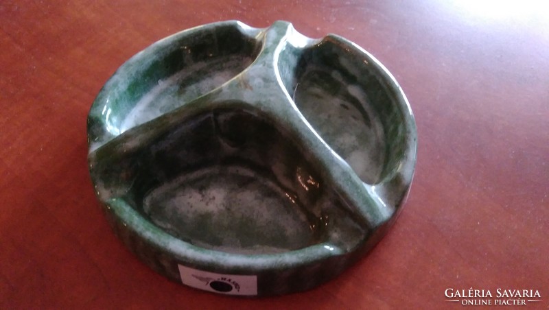 Retro green and white marble ceramic ashtray, ashtray, masped