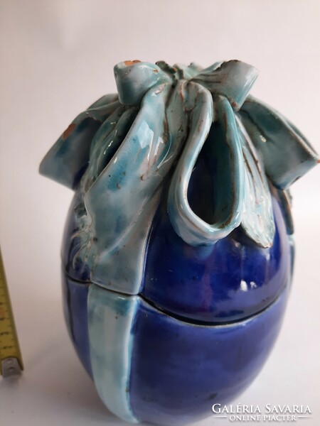 Zsuzsa Morvay artisan glazed ceramic bonbon holder - faulty, damaged