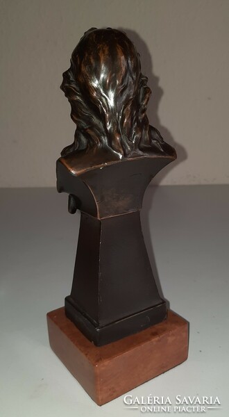 Schiller statue, patinated pewter on a marble base