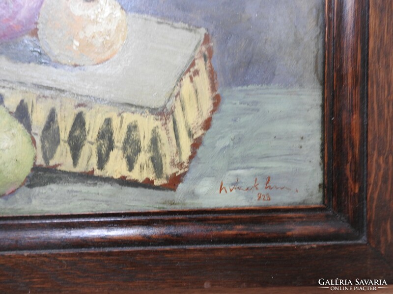 Asztali csendélet - jelzett alkotás - olaj / fa festmény