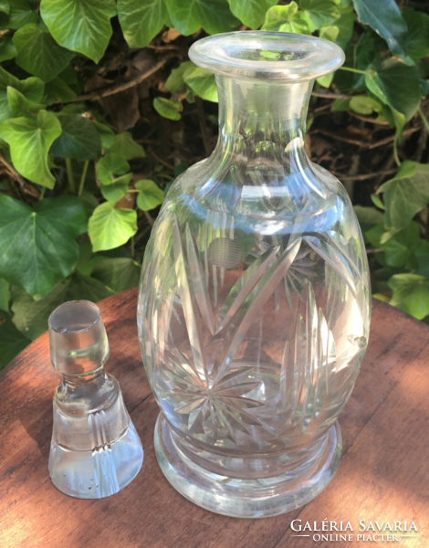 Polished-heavy -early 1900s bottle with stopper-
