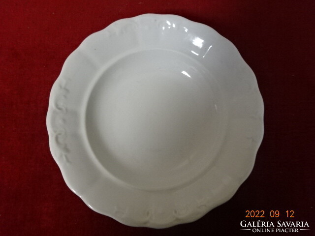 Zsolnay porcelain antique deep plate with printed pattern, diameter 23 cm. Jokai.