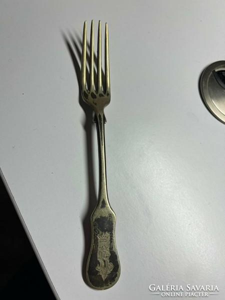 Polish old monogrammed fork