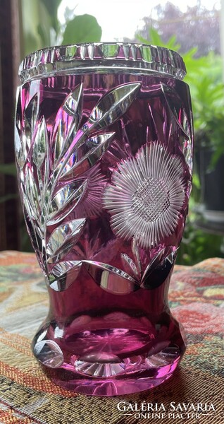 Bordó ólimkristály váza