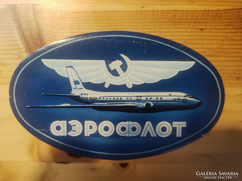 Aeroflot - régi reklám - bőrönd címke - poggyász címke - '50-es évek