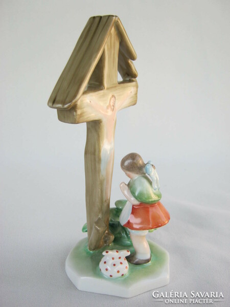Retro ... Herend porcelain figurine nipp praying little girl