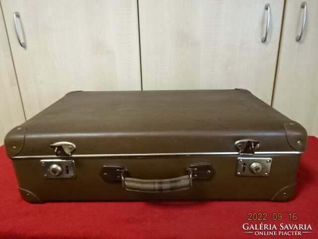 Antique, original, Czechoslovakian, brown vulcan fiber suitcase. He has! Jokai.