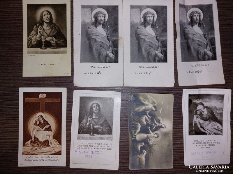 Early 19th century holy image in a prayer book, 8 pieces in one. 10 and 11 cm