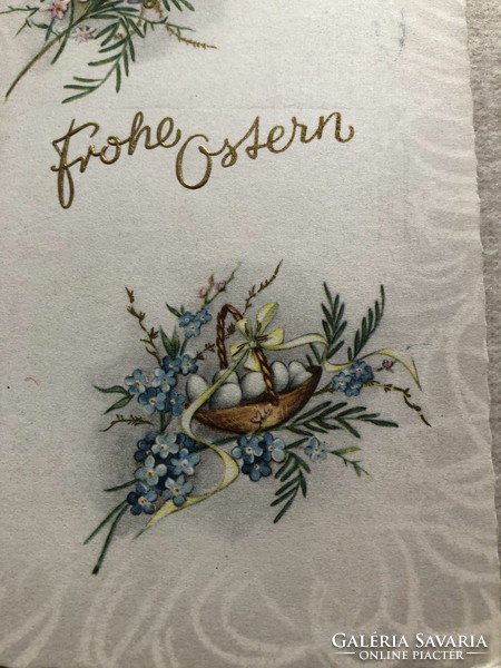 Old graphic Easter postcard, greeting card