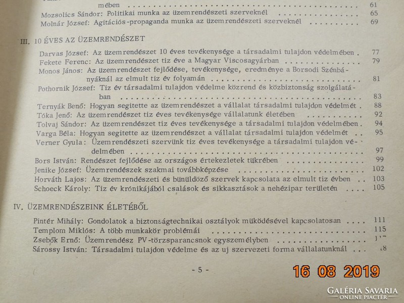 Rendészeti tájékoztató 1945 - 1970 Nehézipari Minisztérium