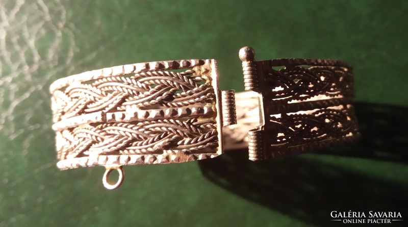 Antique handmade bracelet with a beautiful pattern without a closing chain