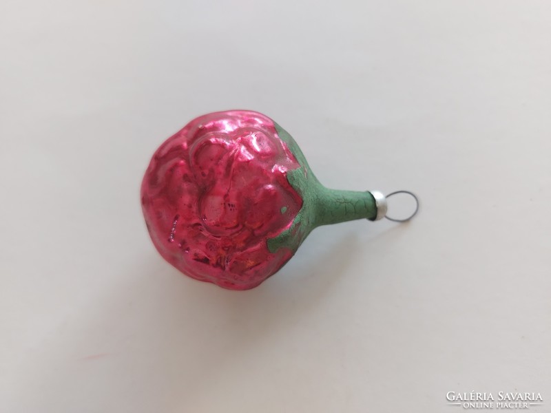 Old glass Christmas tree decoration raspberry red fruit glass decoration