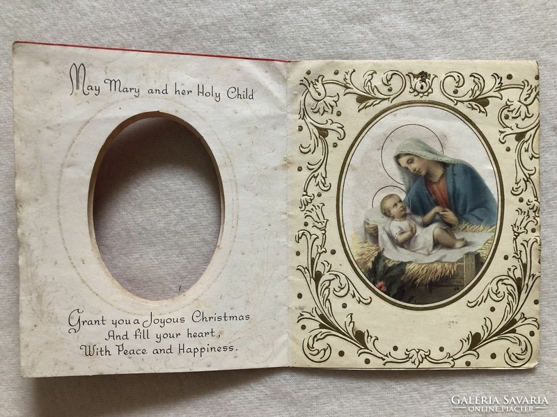 Old graphic Christmas card, greeting card - u.S.A. - Big size !!