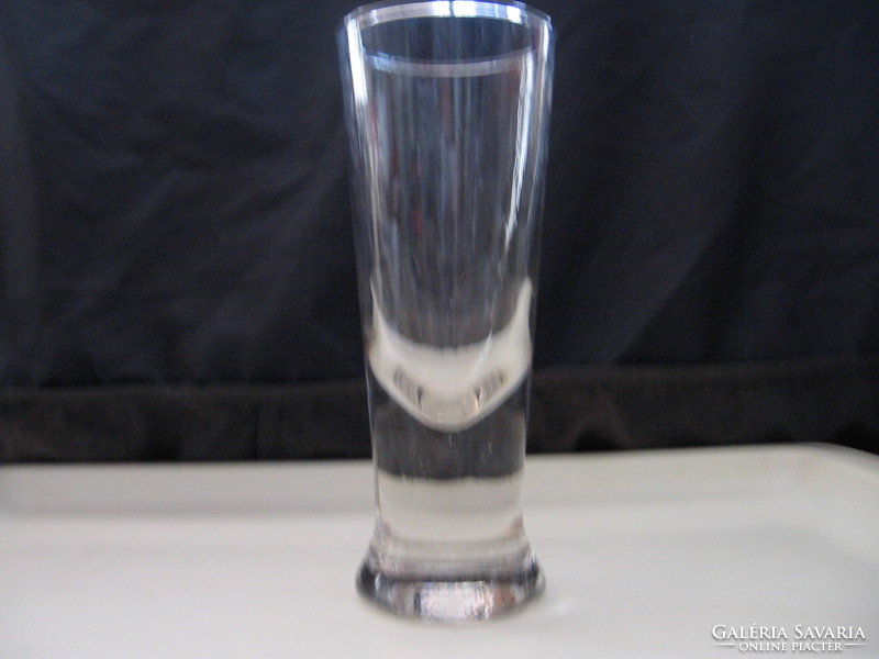 2 db antik vastag, tömör üveg pohár, váza