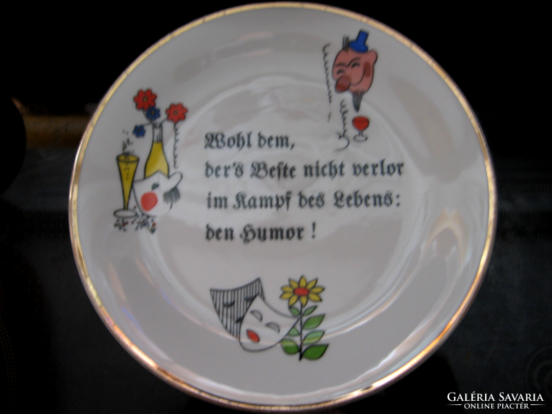 Retro funny poetic plate with seltmann weiden
