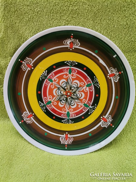 Art deco kerámia fali tányér, festett fali dísz, színes kerámia  fali tányér,egyedi  ajándékok