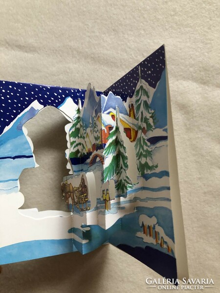 3D, térbeli Karácsonyi képeslap, üdvözlőlap
