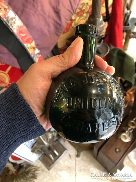 Old liquor bottle, with the inscription zwack et al., size 16 x 12 cm.