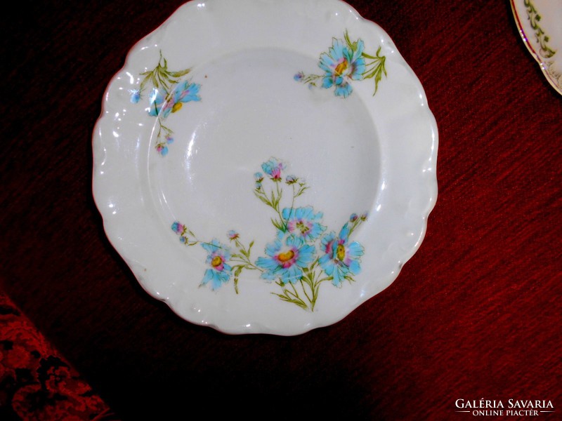 Antique porcelain plate with cornflower pattern 23 cm