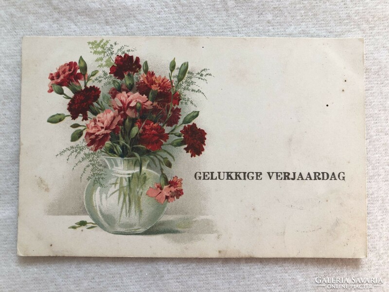 Antik virágos litho képeslap - 1925