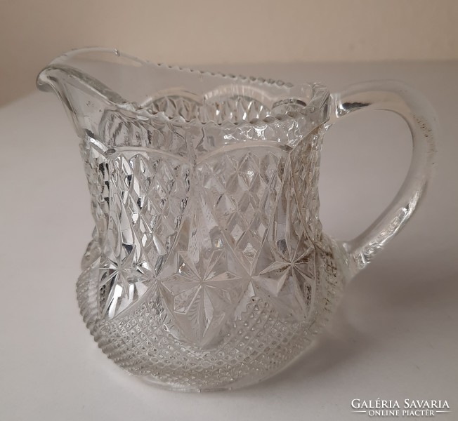 Antique English cast glass cream pourer, small jug