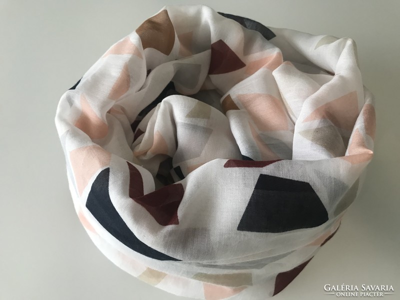Abstract patterned scarf in pastel colors, 192 x 100 cm!
